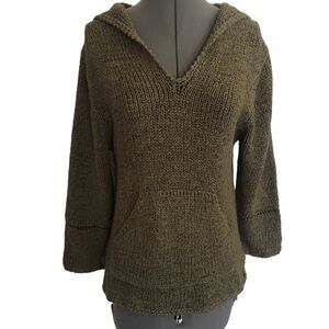 Max Studio Olive Green Sweater Hoodie Size Large